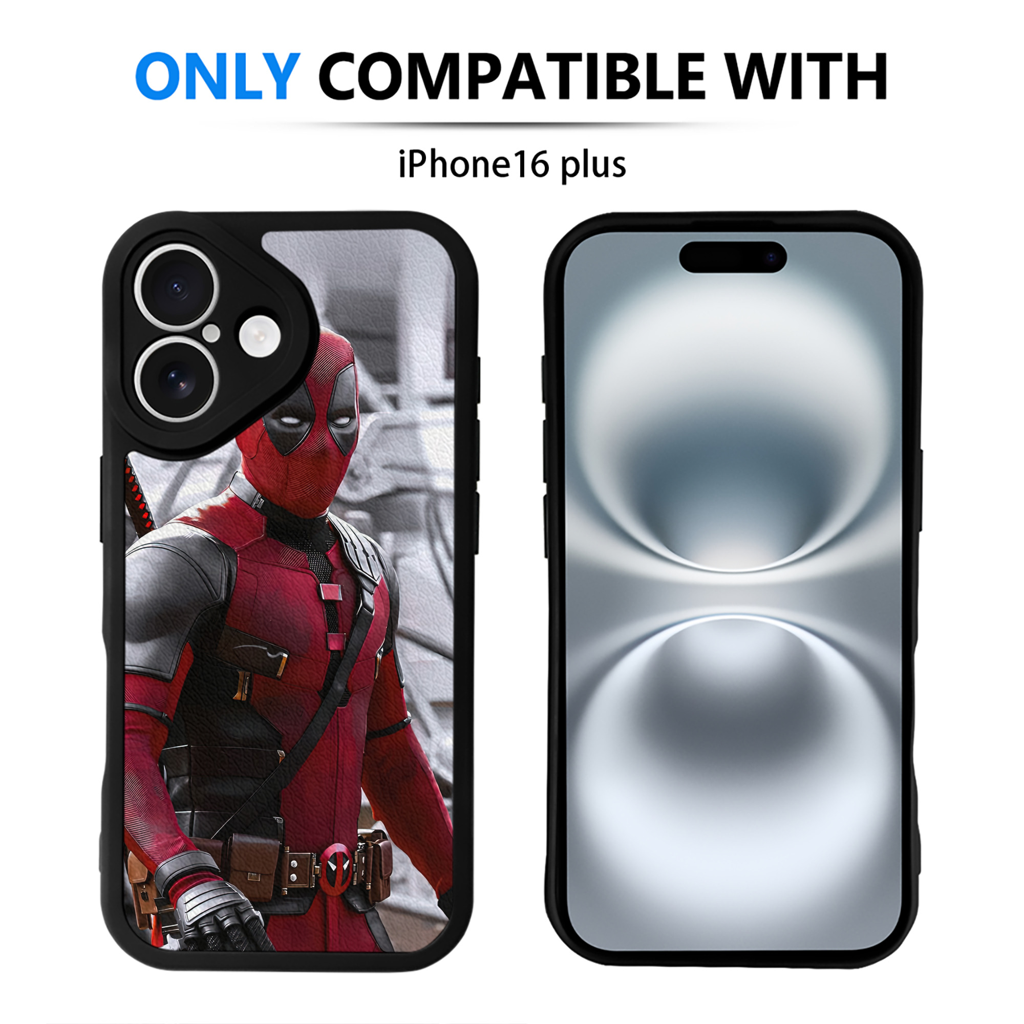 （画像用） Deadpool デッドプール 【iPhone 16シリーズ対応】シリコンスマホケース（レザー調） 材質：シリコン